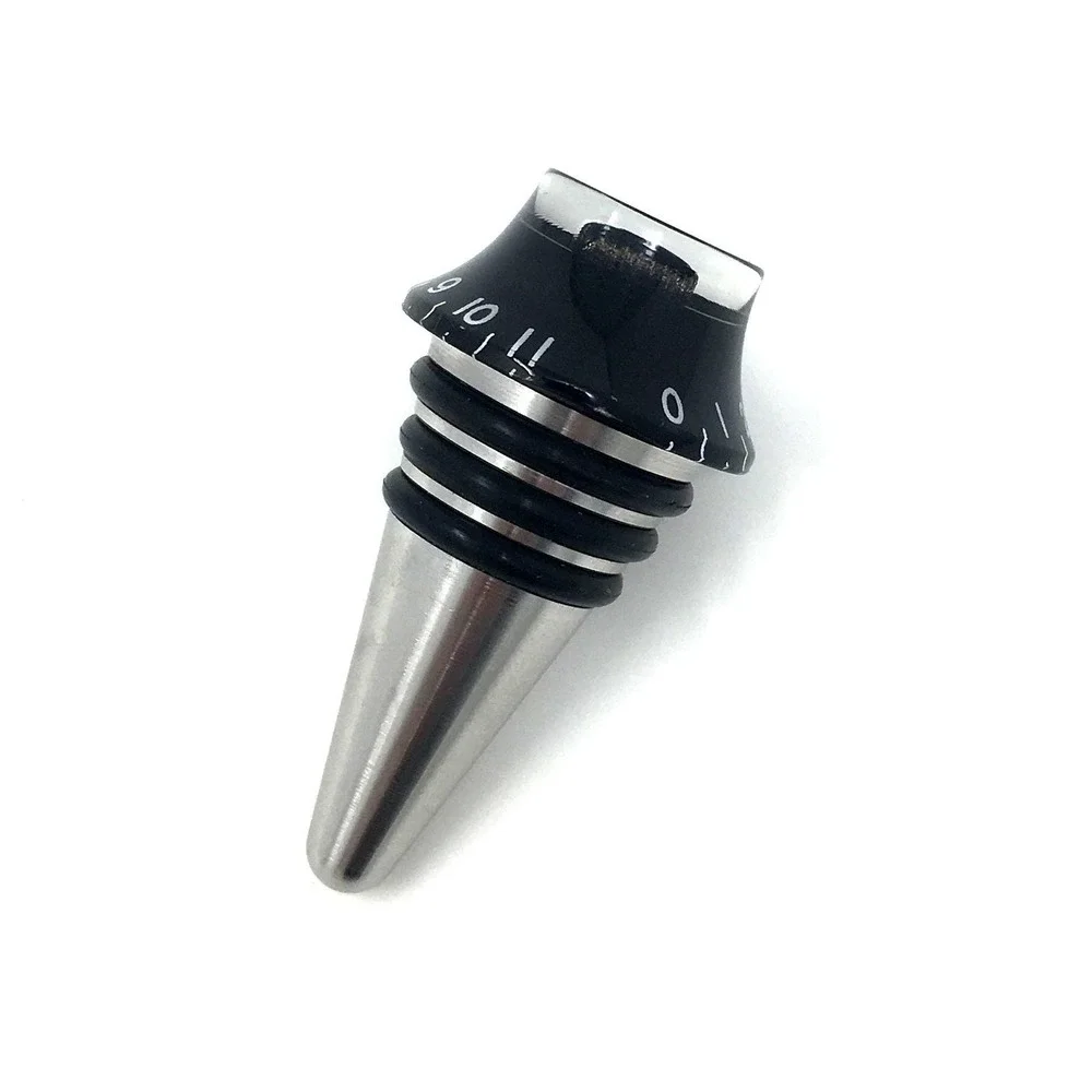 Guitar Volume Knob (Goes to 11) Wine Bottle Stopper with Stainless Steel Base
